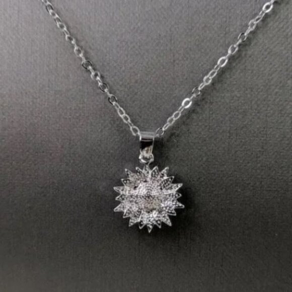 Silver Tone Crystal Star Necklace Set - Picture 5 of 6